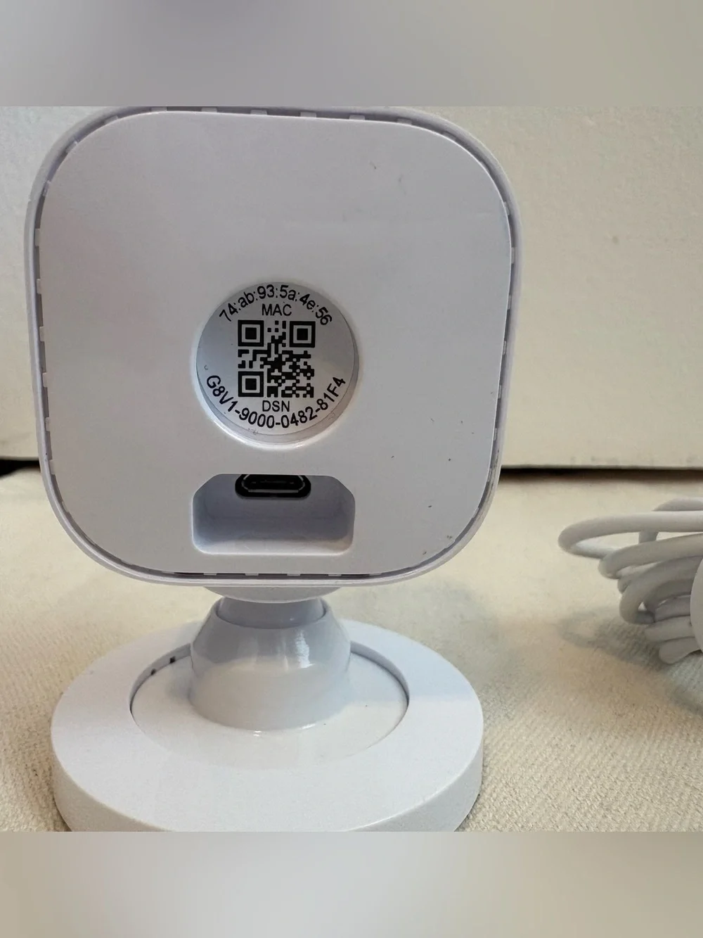 Blink Mini Indoor Security Camera with USB Cable